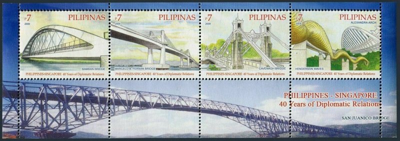 Philippines 3231 ad,3231e sheet,MNH. Diplomatic Relations 2009. Bridges. 