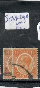 JAMAICA KGV 1 1/2D  SG 59-59A   VFU    P0324H