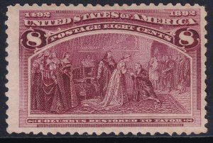 236 U.S. 1893 Columbian Exposition 8¢ issue MMH CV $50.00