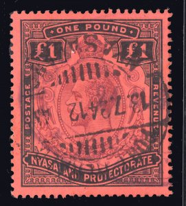 MOMEN: NYASALAND SG #98 1913-21 USED £170 LOT #66946*