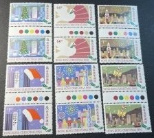 HONG KONG # 578-583--MINT/NEVER HINGED---COMPLETE SET OF GUTTER PAIRS---1990