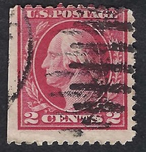 United States #499 2¢ George Washington, Type I,  Carmine. Perf. 11. Good. Used.