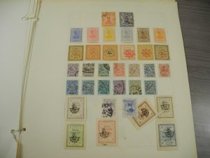 PERSIA, old time assortment of Stamps hinged on remainder/overlapping pages