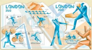 Solomon Islands - London Olympics - 4 Stamp & Souvenir Sheet 19M-055