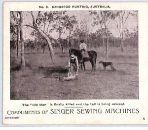 AUSTRALIA Unused Postcard *KANGAROO HUNTING* Singer Sewing Machine Advert PJ171