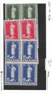 Iceland: Sc # 237-239, MH/MNH Blk/4 (53702)