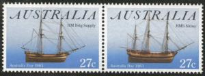 Australia Scott 861-862 = 862a MNH** 1983 Tall Ship Se-tenant pair