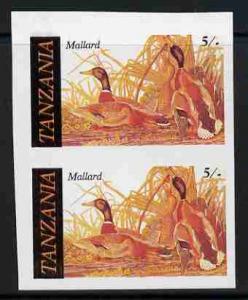 Tanzania 1986 John Audubon 5s in unmounted mint imperf co...