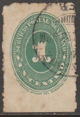 MEXICO 194A, 1¢ LARGE NUMERAL, USED. F-VF. (1368)