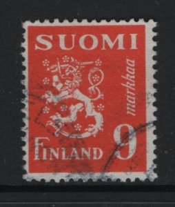 Finland    #292  used  1950   Lion   9m orange