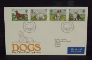 15477   GREAT BRITAIN   FDC # 851, 852, 853, 854     Dogs