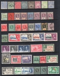 Fiji QV-GVI Selection 54 Stamps Mint-Used With Better CV$160