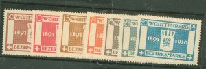 Wurttemberg #O33-9 Unused Single (Complete Set)