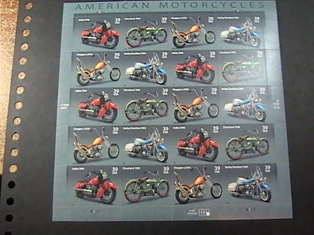 U.S.# 4085-4088(4088a)-MINT NEVER/HINGED--PANE OF 20---MOTORCYCLES---2006