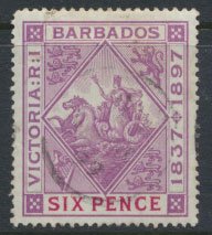 Barbados  SG 121 SC# 86  Used  Diamond Jubilee see detail and scans