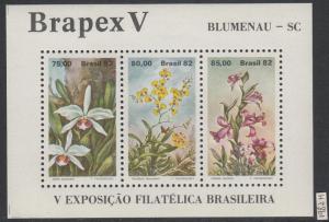 XG-AL175 BRAZIL - Flowers, 1982 Flora, Nature, Orchids MNH Sheet