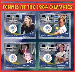 Stamps. Sports. Tennis. 2022 year 1+1 sheets perforated Burundi