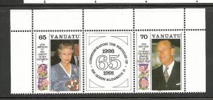 Vanuatu 1991 QE + Philp Birthday Pair mnh sc 541a