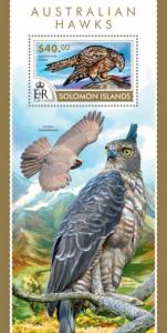SOLOMON ISLANDS 2015 SHEET HAWKS BIRDS slm15220b