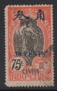 FRANCE, 80  CANTON OFFICES,   USED SURCHARGED ISSUE 1919, OF INDO CHINA