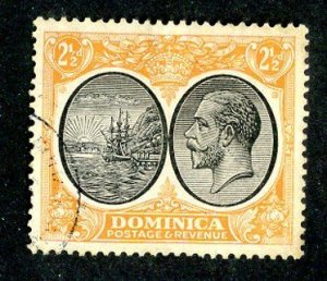 1923 Dominica Sc #71 used cv.$10 ( 8939 BCXX5 )