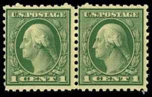 US Sc 543 F-VF/MNH PAIR - 1921 1¢ Washington Perf 10 - Rotary Press