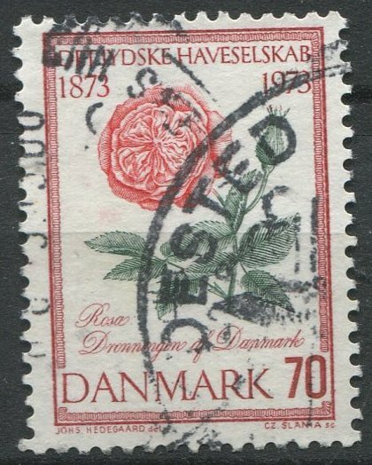 Denmark Sc#521 Used, 70o dk red, rose & grn, Flora 1973 (1973)