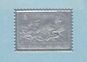 Sharjah, Mi cat. 1059 A. Silver Foil for Apollo 17 issue.