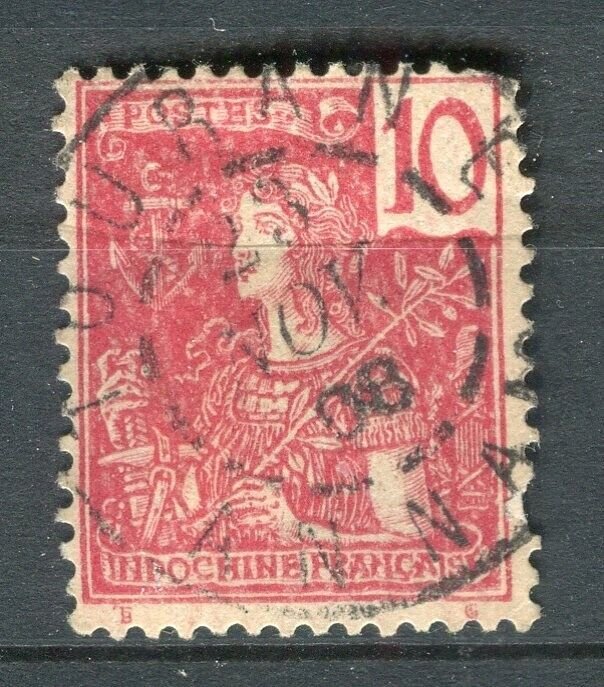 FRENCH COLONIES; INDO-CHINE early 1900s Grasset issue used 10c. fair Postmark