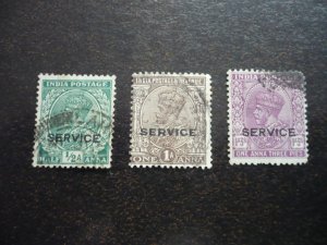 Stamps - India - Scott# O93,O95,O96 - Used Part Set of 3 Stamps