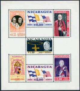 Nicaragua C436a sheet,MNH.Mi Bl.51B. Pope John XXIII,Cardinal Spellman.1958.