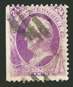 153 1870 24c Bright Purple Scott Fine Used Large Banknote Rich Color