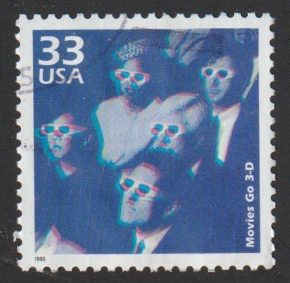 SC# 3187o - (33c) - Celebrate the Century - 1950s, 3-D Movies used Single