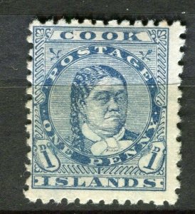 COOK ISLANDS; 1890s early classic Queen Takau issue Mint hinged 1c. value