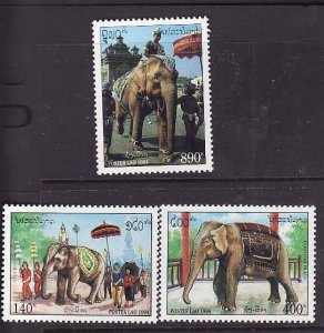Laos-Sc#1192-4- id7-unused NH set-Elephants-1994-
