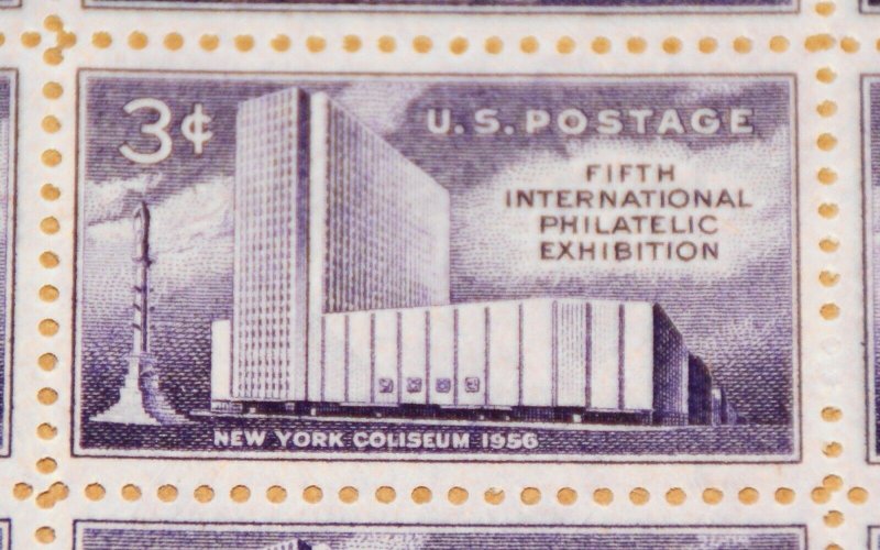 1956 sheet, Fifth International Philatelic Exhibition FIPEX, Sc# 1076