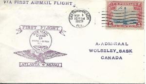 First Airmail Flight Daytona Beach FL March 1, 1929 AAMC#25N6