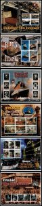 Madagascar 1998 - Titanic - 6 Sheets of IMPERF Stamps - Scott #1379-84 - MNH
