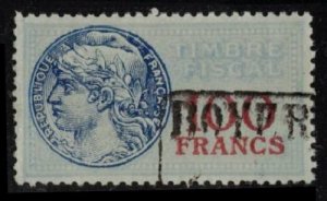 FRANCE REVENUE 1935 TIMBRE FISCAL #TF99 VERY SCARCE 100 FRANCS VF CV €10 / $12