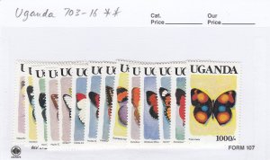 Uganda 703-16 Butterflies mnh