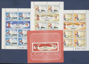 KIRIBATI - Scott 373-9 - MNH SHEETS - Royal Wedding Charles & Diana - 1981 ---c