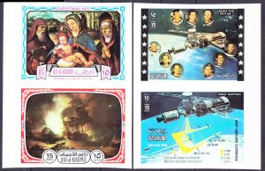 1972 Ras Al Khaimah 851b-852b,882b,893bPaar Skylab Programm,Painting  68 €