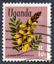 Uganda Scott #117 15c Flowers,Cassia Didymobotrya (1969) Used