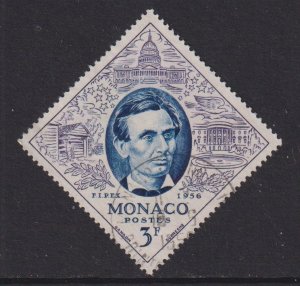 Monaco  #355  used 1956  Abraham Lincoln 3fr