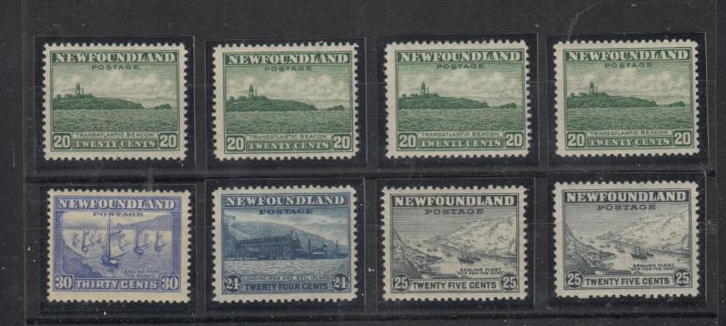 NEWFOUNDLAND  # 196-198,210 VF-6MNH/2LH BEACON/ ORE/SEAL & FISHING FLEETS CV $91
