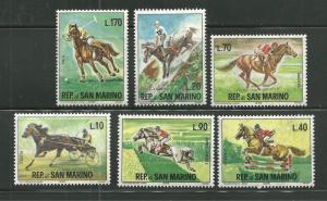 San Marino 627-32 MNH Sport Horses