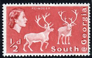 South Georgia QEII 1963 1/2d Brown-Red SG1a Mint Never Hinged MNH UMM