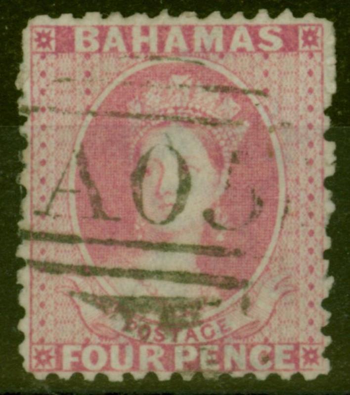 Bahamas 1863 4d Brt Rose SG26 Fine Used