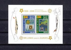 Sri Lanka, Scott cat. 1540a. Europa Stamps, 50th Anniversary s/sheet.