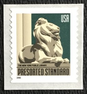 US #3447 MNH Coil Single NYPL Lion SCV $.25 L7